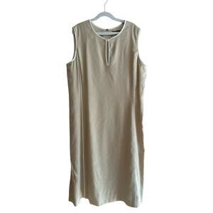 Brooks Brothers Fully Lined Linen Cream Shift Dress Preppy Capsule Size 8